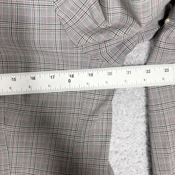 NEW LOFT Versa Plaid Seasonless‎ Stretch Double Breasted Blaze Sz 12 Petite Gray - Picture 6 of 10